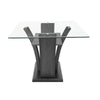 Brandon Dining Table | 72" Glass Top | Dark Gray Glitter Pedestal