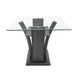 Brandon Dining Table | 72" Glass Top | Dark Gray Glitter Pedestal