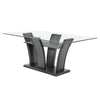 Brandon Dining Table | 72" Glass Top | Dark Gray Glitter Pedestal