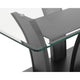 Brandon Dining Table | 72" Glass Top | Dark Gray Glitter Pedestal