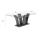 Brandon Dining Table | 72" Glass Top | Dark Gray Glitter Pedestal