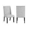 Vinz Dining Side Chair Set of 2 | Light Gray Cotton Polyester | Black Legs
