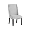 Vinz Dining Side Chair Set of 2 | Light Gray Cotton Polyester | Black Legs