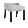 Vinz Dining Side Chair Set of 2 | Light Gray Cotton Polyester | Black Legs