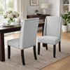 Vinz Dining Side Chair Set of 2 | Light Gray Cotton Polyester | Black Legs