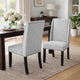 Vinz Dining Side Chair Set of 2 | Light Gray Cotton Polyester | Black Legs
