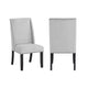 Vinz Dining Side Chair Set of 2 | Light Gray Cotton Polyester | Black Legs