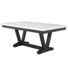 Viem Dining Table | 72" Rectangular White Marble Top | Black Open Base