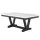 Viem Dining Table | 72" Rectangular White Marble Top | Black Open Base
