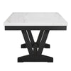 Viem Dining Table | 72" Rectangular White Marble Top | Black Open Base