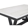Viem Dining Table | 72" Rectangular White Marble Top | Black Open Base