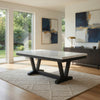 Viem Dining Table | 72" Rectangular White Marble Top | Black Open Base