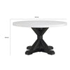 Viem Dining Table | 54" Round White Marble Top | Black Pedestal Base