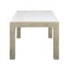 Koji Dining Table | 66" White Marble Top | Light Brown Wood Legs