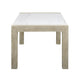 Koji Dining Table | 66" White Marble Top | Light Brown Wood Legs