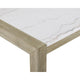 Koji Dining Table | 66" White Marble Top | Light Brown Wood Legs