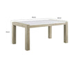 Koji Dining Table | 66" White Marble Top | Light Brown Wood Legs