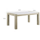 Koji Dining Table | 66" White Marble Top | Light Brown Wood Legs