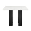 Riac Counter Height Table | 48" | White Faux Marble Top | Black Legs