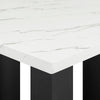 Riac Counter Height Table | 48" | White Faux Marble Top | Black Legs