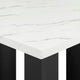 Riac Counter Height Table | 48" | White Faux Marble Top | Black Legs