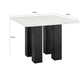 Riac Counter Height Table | 48" | White Faux Marble Top | Black Legs