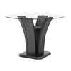 Brandon Counter Height Table | 54" Glass Top | Glam Dark Gray Pedestal