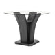 Brandon Counter Height Table | 54" Glass Top | Glam Dark Gray Pedestal