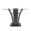 Brandon Counter Height Table | 54" Glass Top | Glam Dark Gray Pedestal