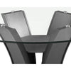 Brandon Counter Height Table | 54" Glass Top | Glam Dark Gray Pedestal