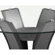 Brandon Counter Height Table | 54" Glass Top | Glam Dark Gray Pedestal
