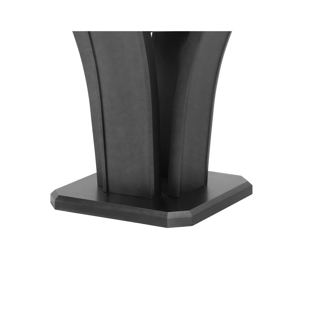 Brandon Counter Height Table | 54" Glass Top | Glam Dark Gray Pedestal