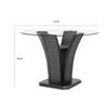 Brandon Counter Height Table | 54" Glass Top | Glam Dark Gray Pedestal