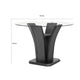 Brandon Counter Height Table | 54" Glass Top | Glam Dark Gray Pedestal
