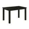 Syon Dining Table | 47" Black Faux Marble Top | Black Wood Legs