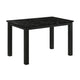 Syon Dining Table | 47" Black Faux Marble Top | Black Wood Legs
