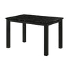Syon Dining Table | 47" Black Faux Marble Top | Black Wood Legs