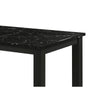 Syon Dining Table | 47" Black Faux Marble Top | Black Wood Legs