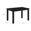 Syon Dining Table | 47" Black Faux Marble Top | Black Wood Legs