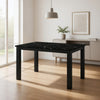 Syon Dining Table | 47" Black Faux Marble Top | Black Wood Legs