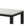 Syon Dining Table | 47" White Faux Marble Top | Black Wood Legs