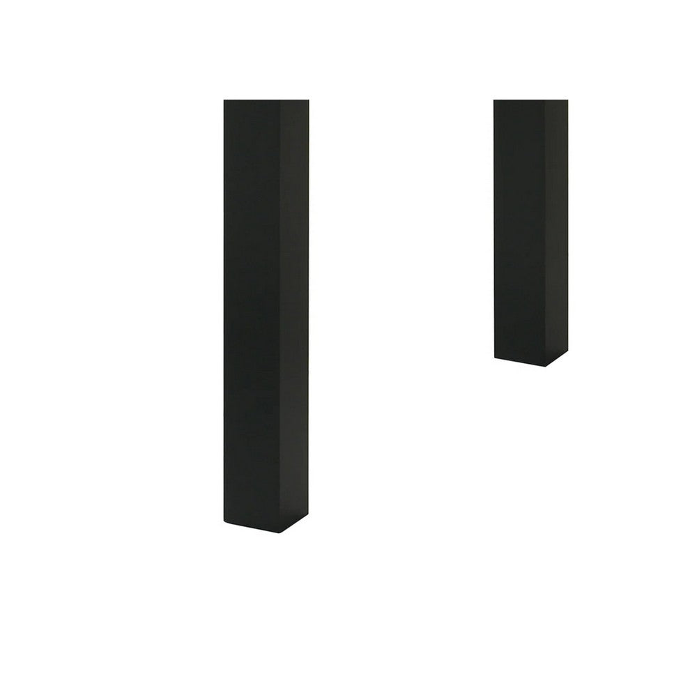 Syon Dining Table | 47" White Faux Marble Top | Black Wood Legs