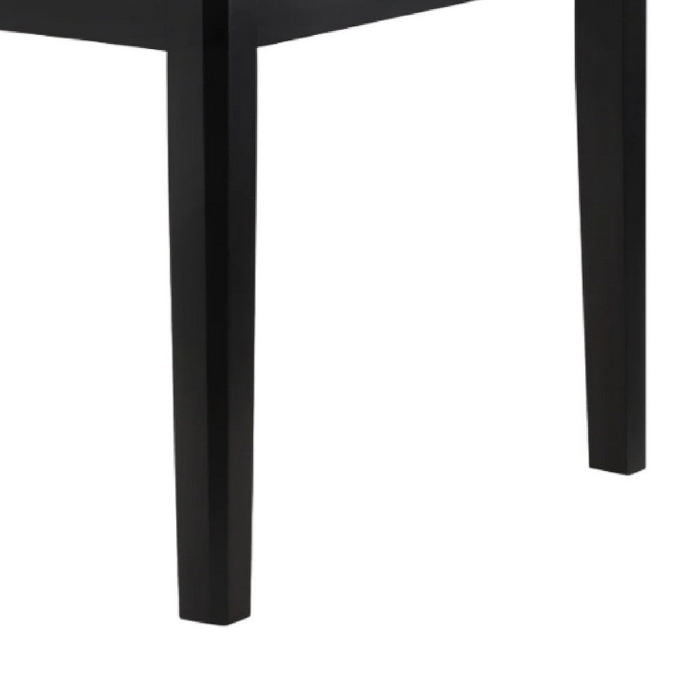 Pazy Dining Table | 64" White Faux Marble Top | Black Tapered Legs