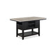 Fin Counter Height Table | 60" Light Gray Top | 1 Drawer | Black Base