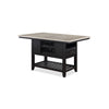 Fin Counter Height Table | 60" Light Gray Top | 1 Drawer | Black Base