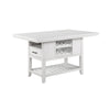 Weny Counter Height Table | 60" White Faux Marble Top | Open Shelf