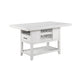 Weny Counter Height Table | 60" White Faux Marble Top | Open Shelf