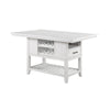 Weny Counter Height Table | 60" White Faux Marble Top | Open Shelf