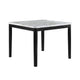 Pazy Counter Height Table | 48" White Faux Marble Top | Black Legs