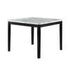 Pazy Counter Height Table | 48" White Faux Marble Top | Black Legs